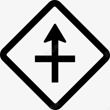 前方十字路口箭头路标图标图标