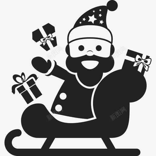 雪橇上的圣诞老人人们圣诞老人图标svg_新图网 https://ixintu.com 人们 圣诞老人 雪橇上的圣诞老人