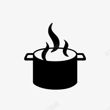 烹调锅烹饪锅小火图标图标