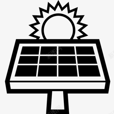 太阳能板可持续发展阳光图标图标