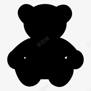 泰迪熊软玩具填充动物图标图标