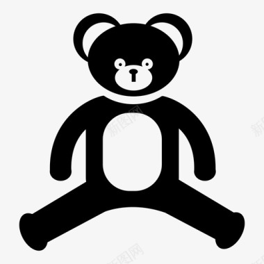 泰迪熊幼儿填充动物图标图标