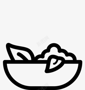 沙拉素食餐厅图标图标