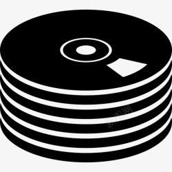 CDR光盘一叠CD技术存储图标高清图片