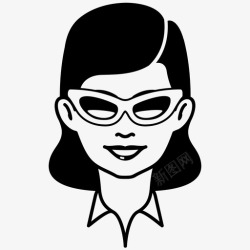 韩国复古女士太阳镜女士太阳镜款式图标高清图片
