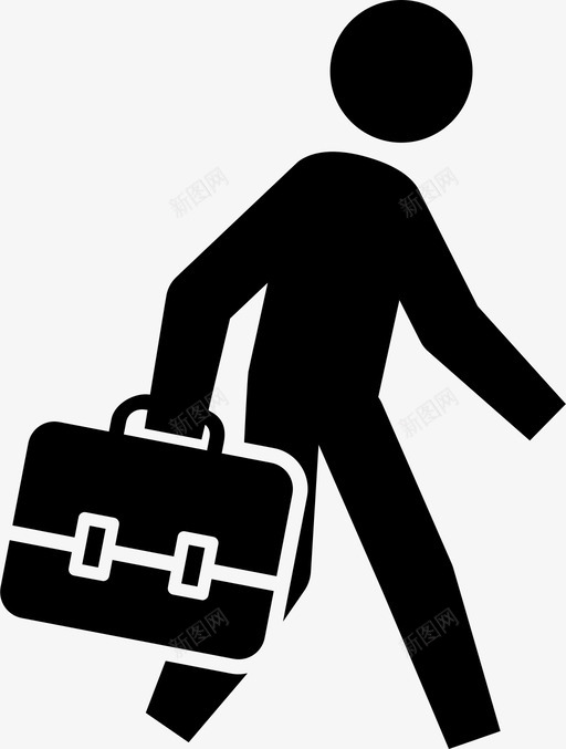 商务人士步行旅行图标svg_新图网 https://ixintu.com 公文包 商务人士 旅行 步行 男士 行李 行李箱