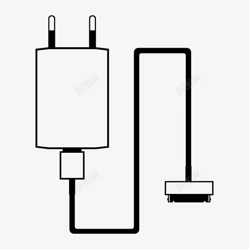 iphone充电器电源线插头图标svg_新图网 https://ixintu.com iphone充电器 插件 插头 电源线