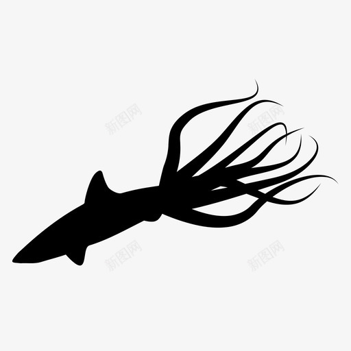 鲨鱼动物生物图标svg_新图网 https://ixintu.com 动物 怪物 杂交 生物 章鱼 鲨鱼