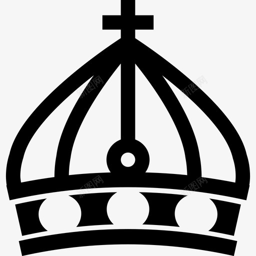 顶部有十字架的皇冠皇冠图标svg_新图网 https://ixintu.com 皇冠 顶部有十字架的皇冠
