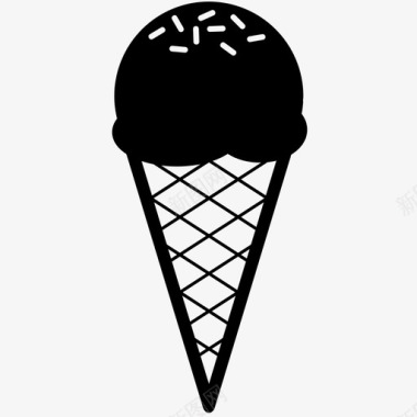 冰淇淋筒巧克力冷的甜点撒糖图标图标