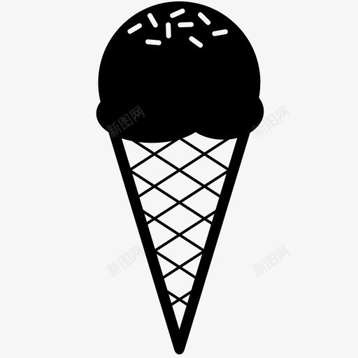 冰淇淋筒巧克力冷的甜点撒糖图标svg_新图网 https://ixintu.com 冰淇淋筒 冷的 巧克力 撒糖 甜点