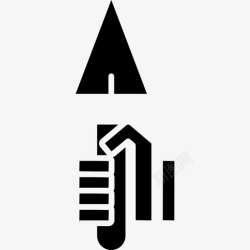 一把铲子手上拿着一把三角形的铲子工具和用具自己动手填满图标高清图片