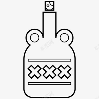 朗姆酒酒瓶子图标图标