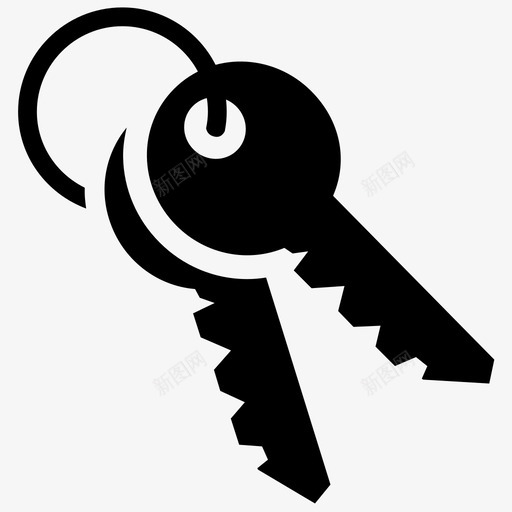 钥匙钥匙链钥匙环锁安全图标svg_新图网 https://ixintu.com 安全 钥匙 钥匙环 钥匙链 锁