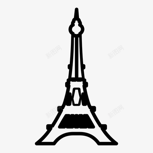 埃菲尔铁塔建筑法国图标svg_新图网 https://ixintu.com 地标 埃菲尔铁塔 巴黎 建筑 法国 结构
