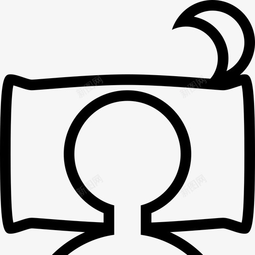 睡眠常规休息图标svg_新图网 https://ixintu.com 人 休息 午睡 夜间 常规 月亮 枕头 睡眠 躺下