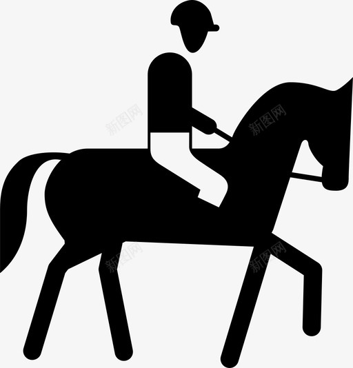 骑马动物骑师人比赛图标svg_新图网 https://ixintu.com 人 动物 比赛 运动 骑师 骑马