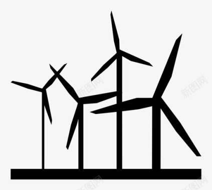 风电场能源螺旋桨图标图标