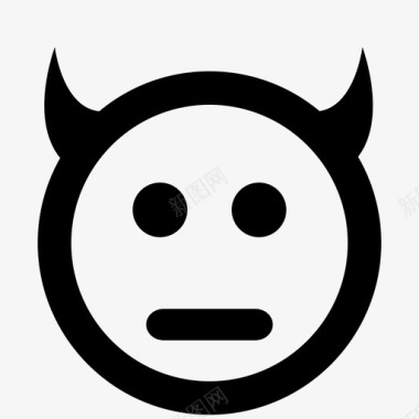 邪恶恶魔表情情绪脸图标图标