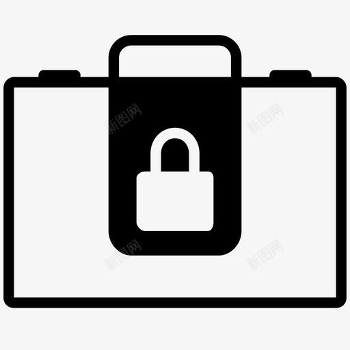 锁着的包安全包图标svg_新图网 https://ixintu.com 包图标 安全 锁着的包