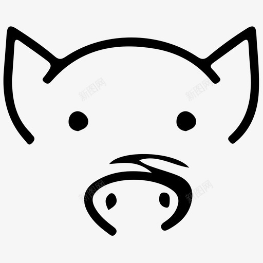 猪动物谷仓图标svg_新图网 https://ixintu.com 农场 动物 头 牲畜 猪 猪肉 脸 谷仓