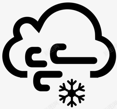 雪和风云预报图标图标