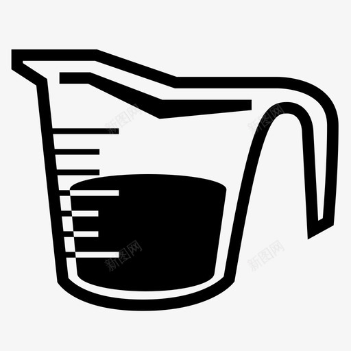 量杯准备测量图标svg_新图网 https://ixintu.com 准备 半满 厨师 测量 液体 烘焙 配料 量杯
