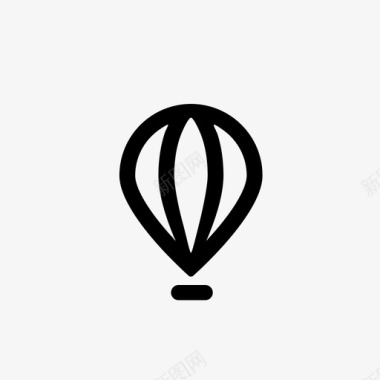 热气球漂浮圆形图标图标