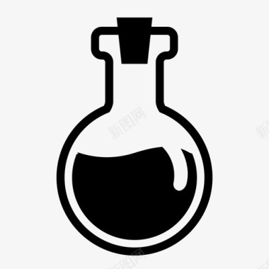 烧瓶带盖化学图标图标