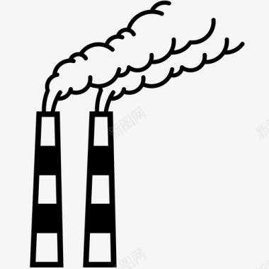 空气污染环境工厂图标图标