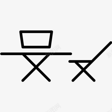 野餐椅子晚餐图标图标
