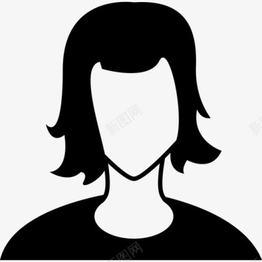 有短而分层的头发人脸的女性图标图标