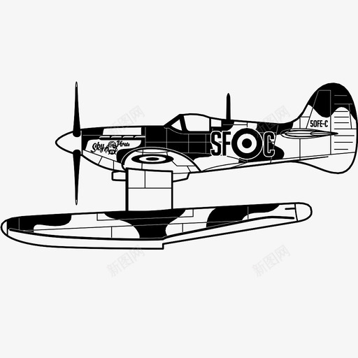 飞机伪装机器图标svg_新图网 https://ixintu.com 伪装 战争 机器 运输工具 飞机