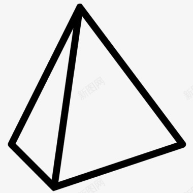 四面体骰子几何学图标图标