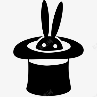 魔术帽子幻觉魔术师兔子图标图标