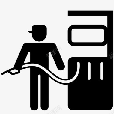 加油站服务员交通工具油箱图标图标