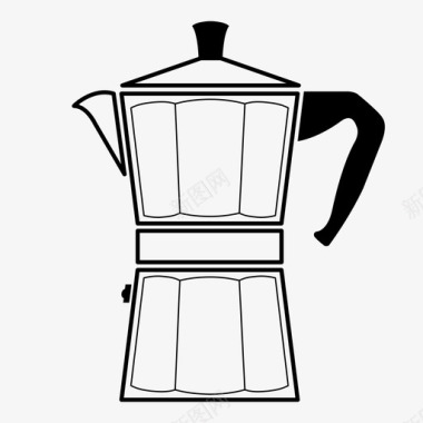 咖啡壶早餐咖啡因图标图标