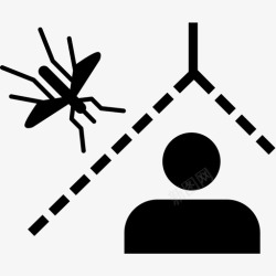 公共卫生标识蚊帐蚊虫叮咬人图标高清图片