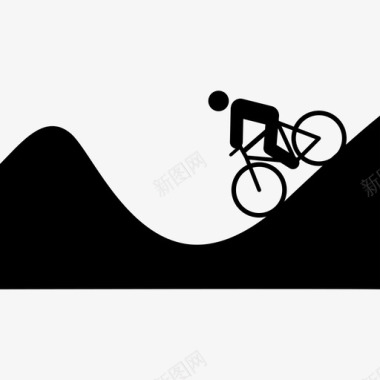 下坡自行车自行车骑车人图标图标