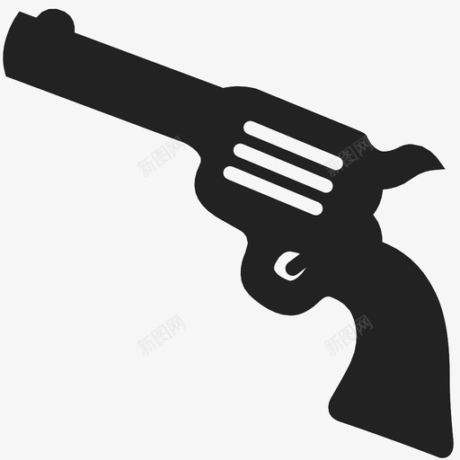 枪黑色火器图标svg_新图网 https://ixintu.com 实心 左轮手枪 枪 武器 火器 黑色