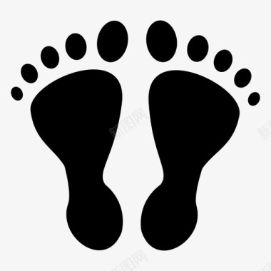 脚印脚人图标图标