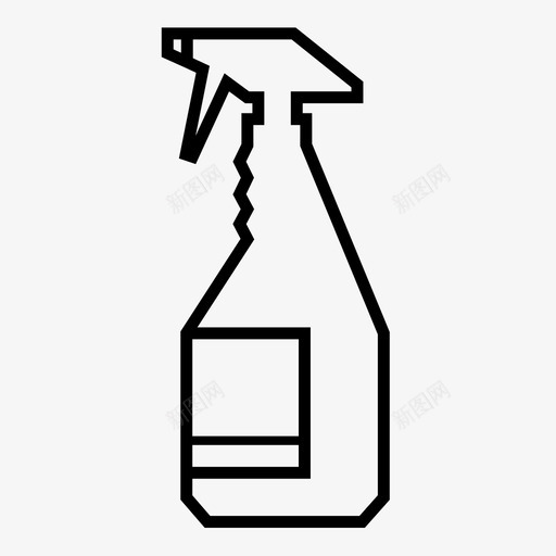 喷雾瓶清洁剂容器图标svg_新图网 https://ixintu.com 喷射器 喷雾瓶 容器 清洁剂