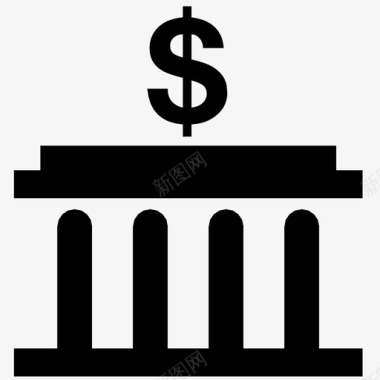 银行美元贷款货币价值图标图标