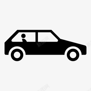 自动驾驶汽车车辆出租车图标图标