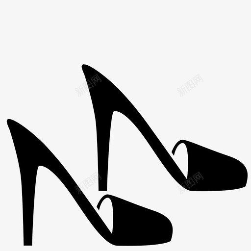 高跟鞋连衣裙时装正式鞋女鞋图标svg_新图网 https://ixintu.com 女鞋 时装 正式鞋 连衣裙 高跟鞋