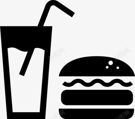 汉堡包饮料食物图标图标