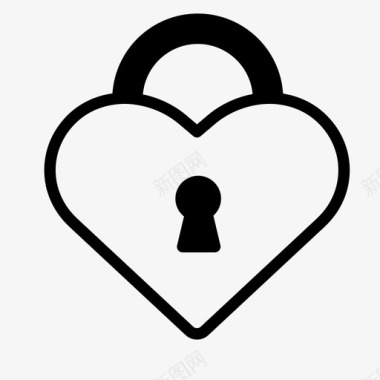爱情锁心形钥匙孔图标图标