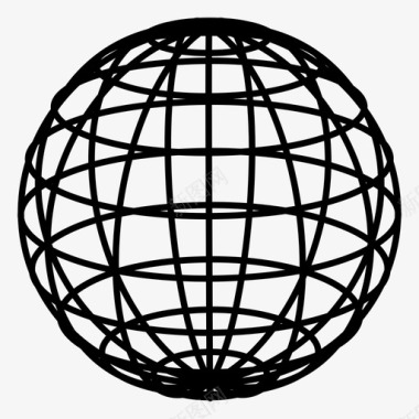 球体纬度经度图标图标