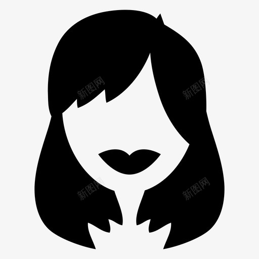 女孩女性头发图标svg_新图网 https://ixintu.com 人 发型 头发 女孩 女性 用户