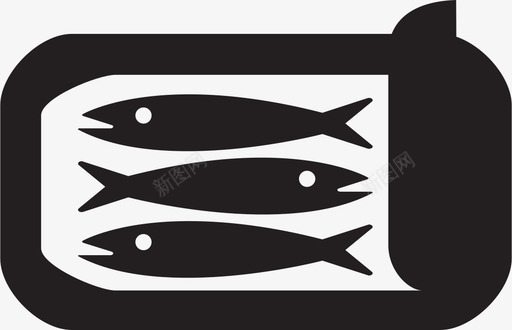 沙丁鱼罐头鱼食物图标图标